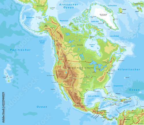 Nordamerika - Landkarte (DE)