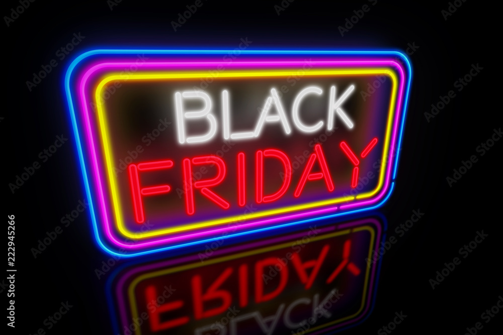 Fototapeta premium Black Friday neon