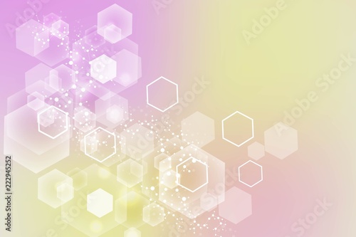 Modern futuristic background of the scientific hexagonal pattern. Virtual abstract background with particle, molecule structure for medical, technology, chemistry, science. Social network vector