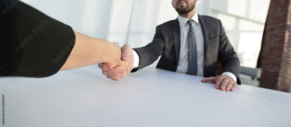 Successful businessmen handshaking after good deal. Successful businessmen handshaking after good deal.