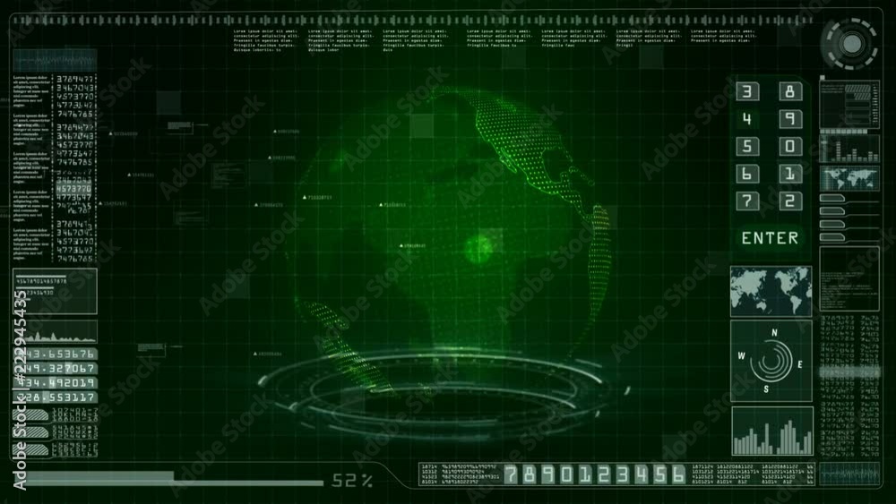 Hi-tech digital background interface head up display holographic information