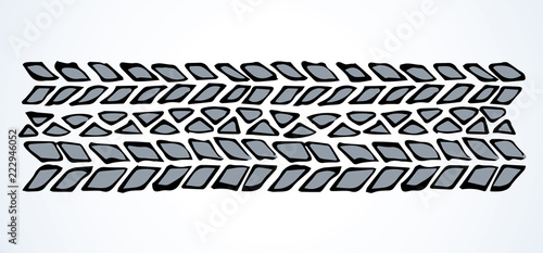 Traces of tires. Vector drawing