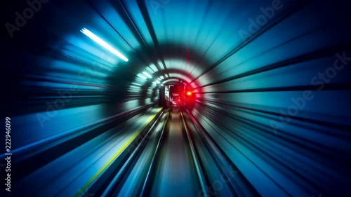 Fast Speed Subway Train Moving Forward Looping 4K Time Lapse