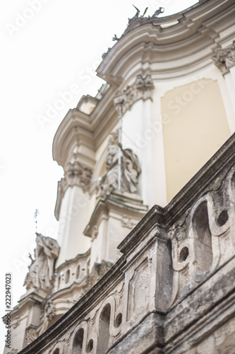 Look from bottom to old building photo