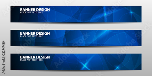 Foto Abstract banner design with blue geometric background