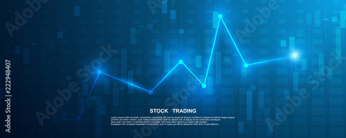 Finance statistics and data Analytics. Stock exchange market, investment, finance and trading. Trading platform. Perfect for web design, banner and presentation. Vector illustration.