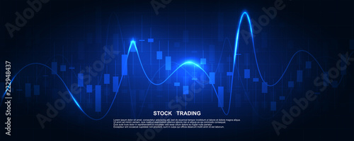 Finance statistics and data Analytics. Stock exchange market, investment, finance and trading. Trading platform. Perfect for web design, banner and presentation. Vector illustration.
