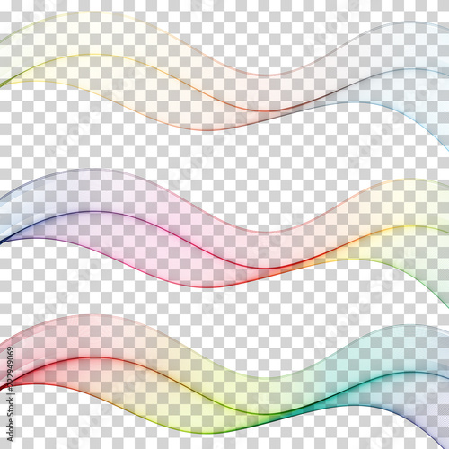 Set of abstract colourful wave isolated on white background. Vector illustration for modern business design. Futuristic wallpaper. Cool element for presentation, card, flyer and brochure.