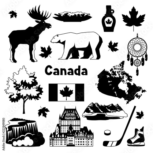 Canada icons set.