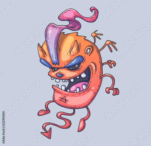 little funny devil. Cartoon illustration for print and web. Character in the modern graphic style.