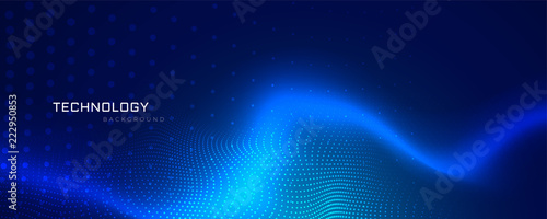 abstract blue technology banner design photo