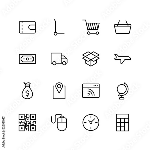 Online supermarket flat icon