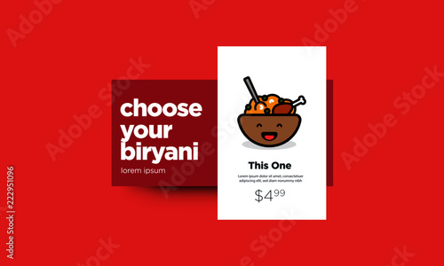 Choose Your Biryani Menu Design Vector Illustration
