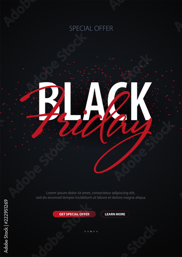 Black Friday Sale Calligraphic banner. Vector Illustration.