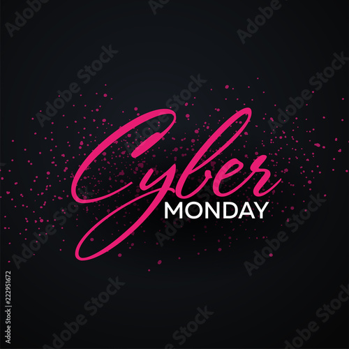 Cyber Monday Sale Calligraphic banner. Vector Illustration.