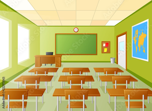Empty school classroom