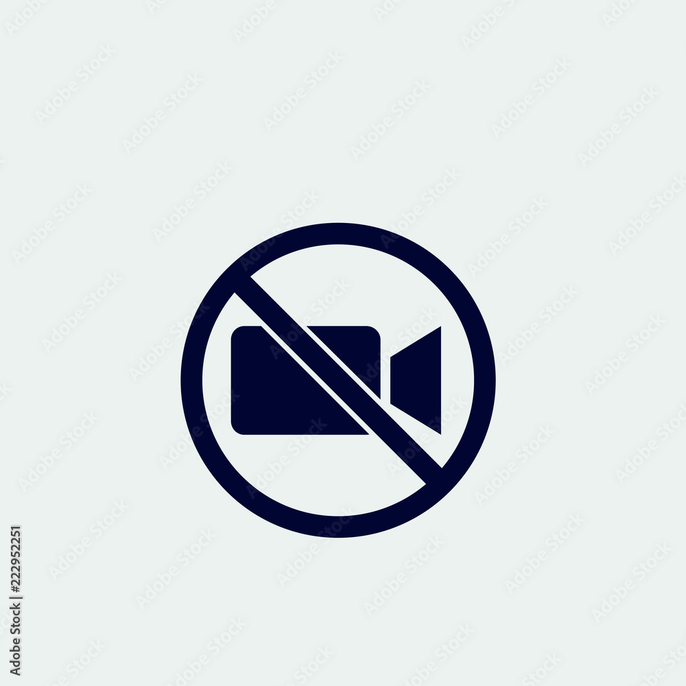 no video camera icon, vector illustration. flat icon no video camera icon, vector illustration. flat icon
