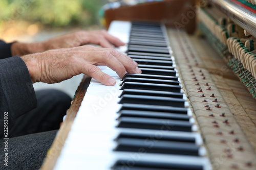 Public piano on Cornelius bridge Munich