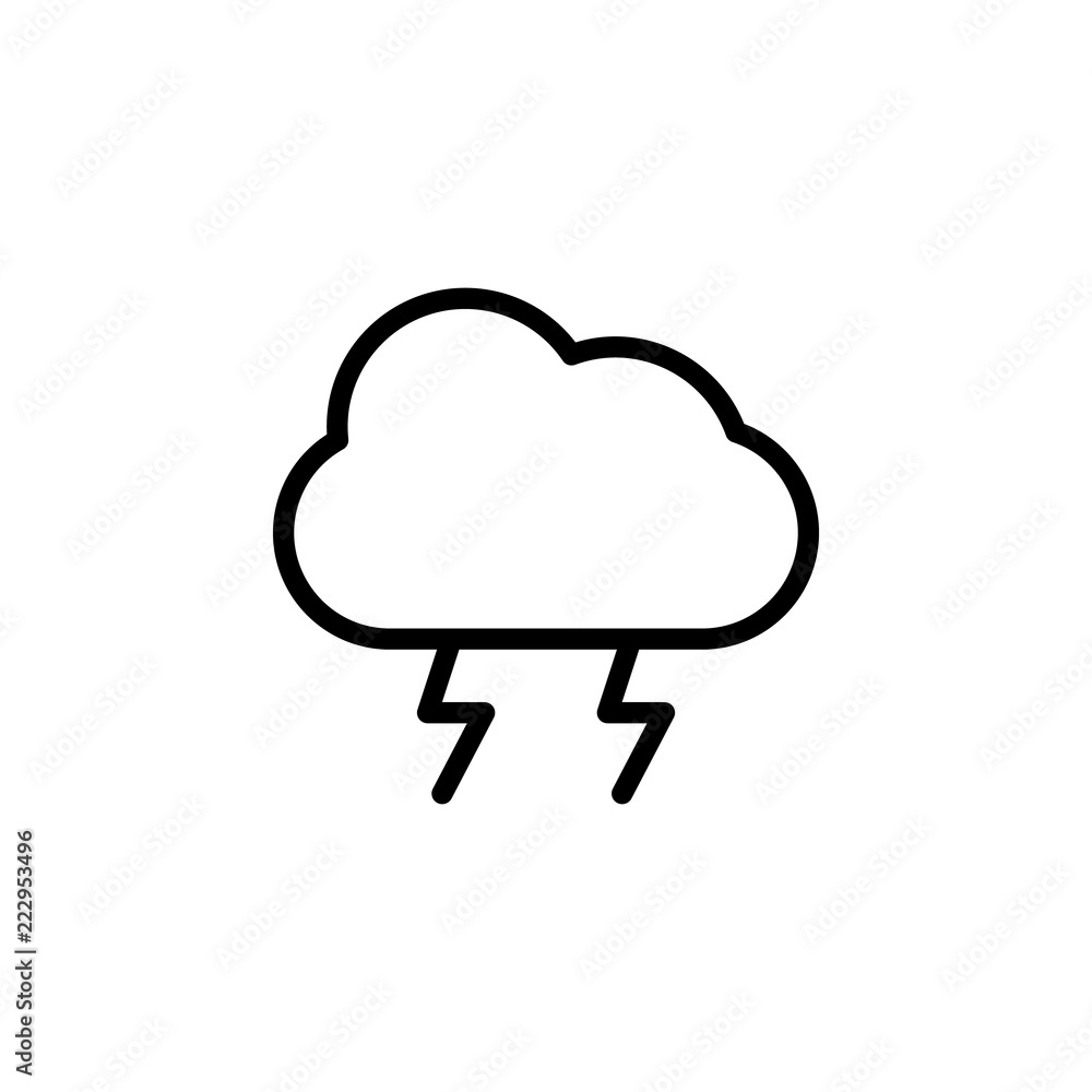 cloud of lightning icon. Element of autumn icon for mobile concept and web apps. Thin line cloud of lightning icon can be used for web and mobile cloud of lightning icon. Element of autumn icon for mobile concept and web apps. Thin line cloud of lightning icon can be used for web and mobile