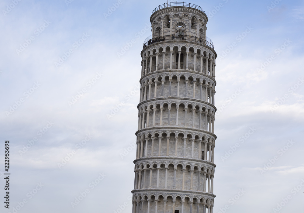 very famous and beautiful Leaning Tower in Piazza dei Miracoli in Pisa