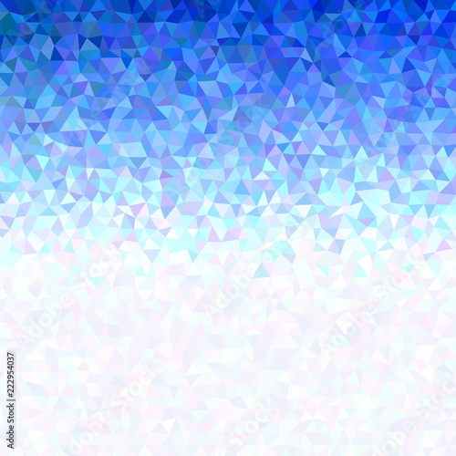 Abstract geometric chaotic triangle polygon background - vector graphic design in blue tones