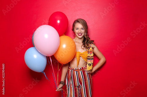 Beautiful young woman with ...