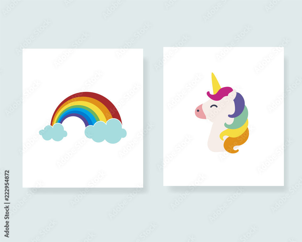 Colorful and cute posters illustration Colorful and cute posters illustration