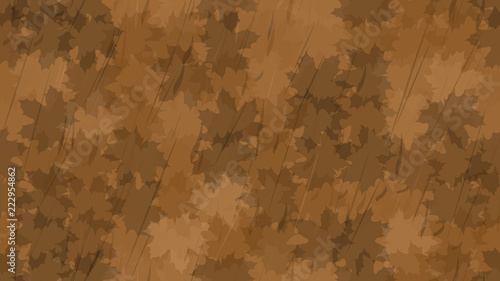 Flying maple leaves, raindrops. Autumn pattern. The idea of design of tiles, wallpaper, packaging, textiles, background.