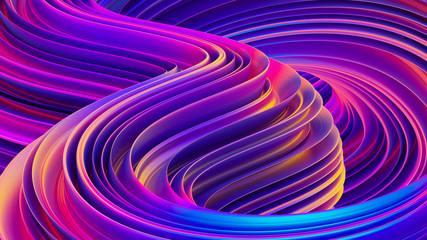 Papier peint photo Abstrait classique Formes liquides holographiques ondulées irisées  © alexey_boldin