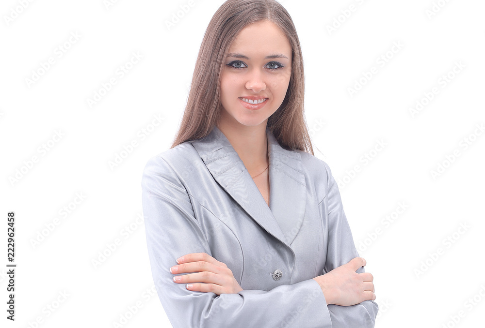 portrait of a confident business lady .isolated on white portrait of a confident business lady .isolated on white