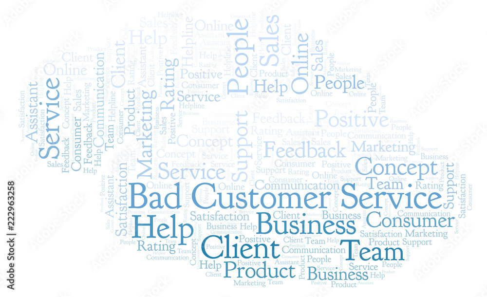 Bad Customer Service word cloud.