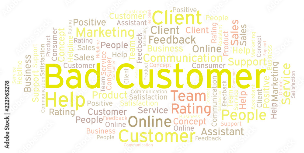 Obraz premium Bad Customer word cloud.