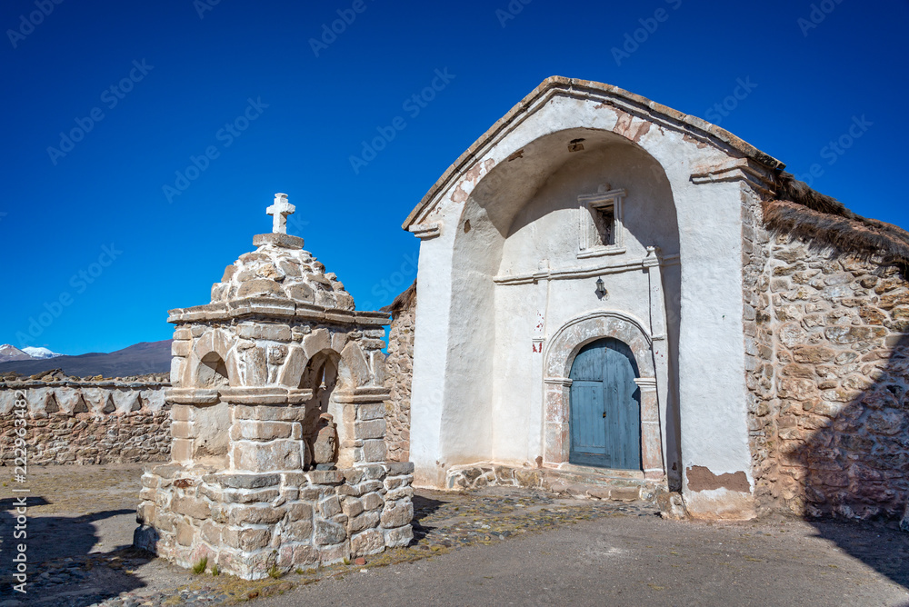 Fototapeta Kościół wioski Parinacota w Chile, Ameryka Południowa