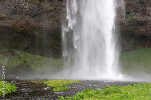 Seljalandsfoss waterfall. Amazing Tourist attraction of Iceland