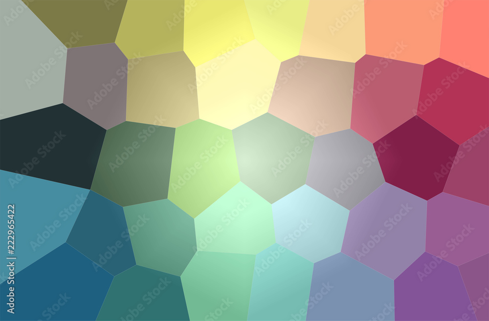Abstract illustration of blue, green, red and purple giant hexagon background. Abstract illustration of blue, green, red and purple giant hexagon background.