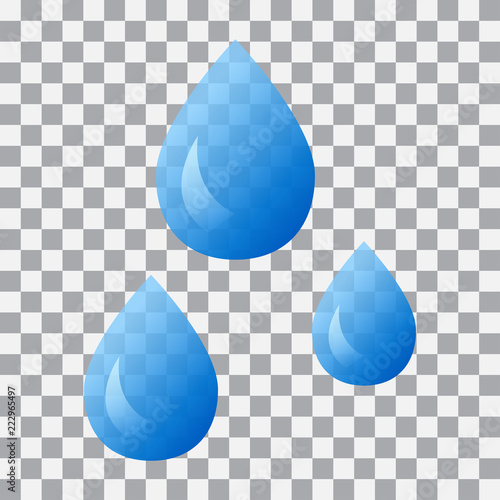 Water droplets on transparent background. Vector illustration