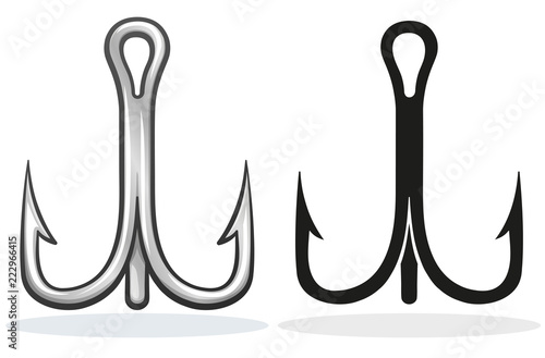 Vector fish hook design cartoon