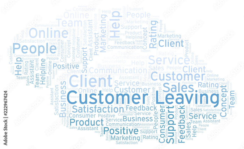 Customer Leaving word cloud.