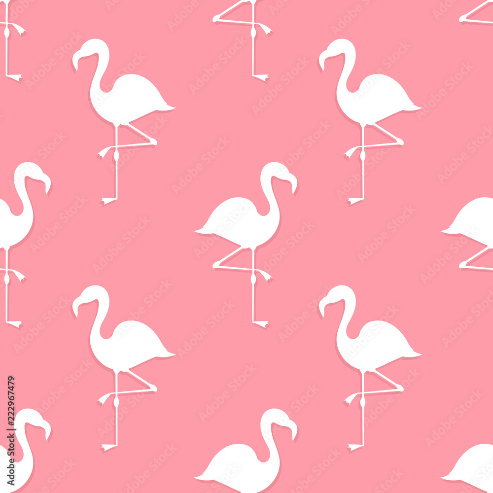 Fototapeta premium Pink flamingo seamless pattern