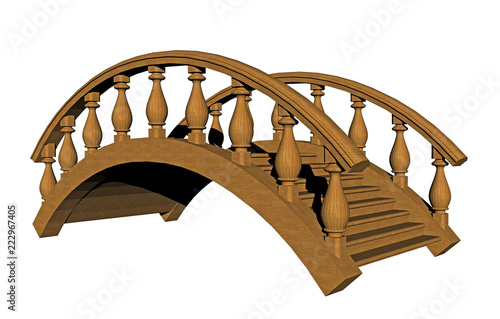 Hölzerne Fußgänger Brücke © Dr. N. Lange