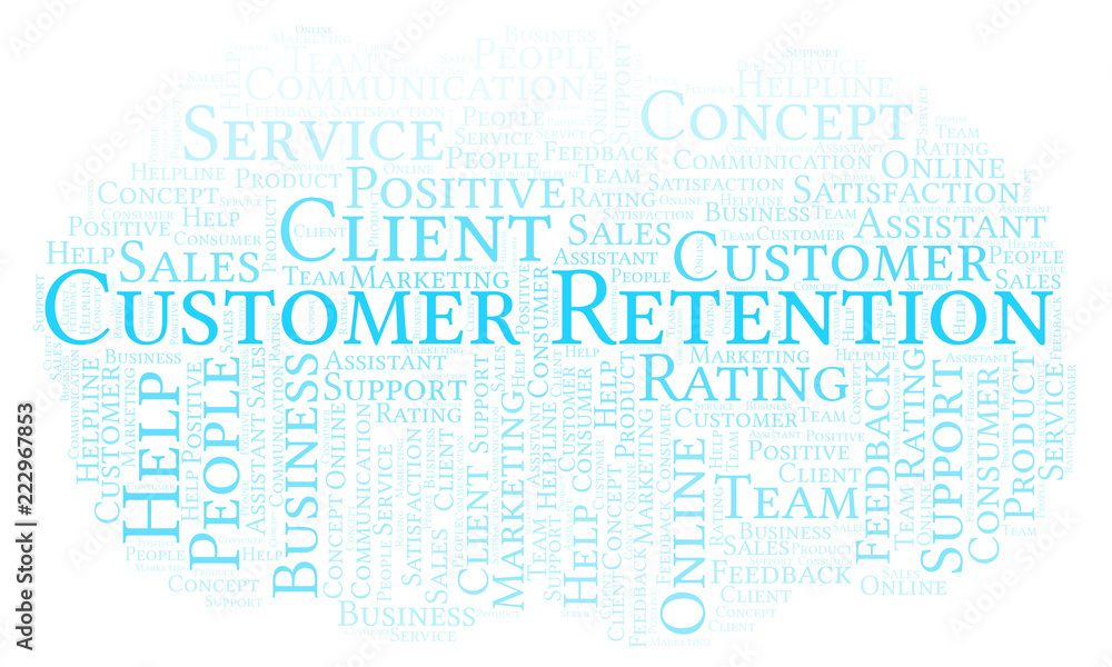 Obraz premium Customer Retention word cloud.