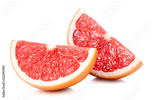 Two perfectly retouched grapefruit slices
