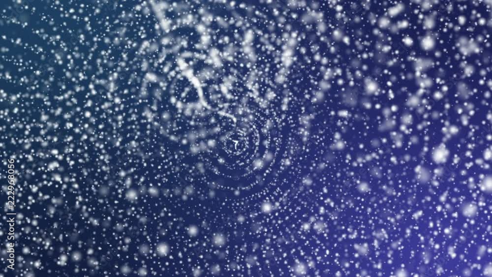 white round particles chaotically fly on a blue background. 3D rendering white round particles chaotically fly on a blue background. 3D rendering