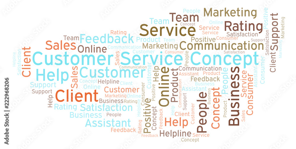 Customer Service Concept word cloud.