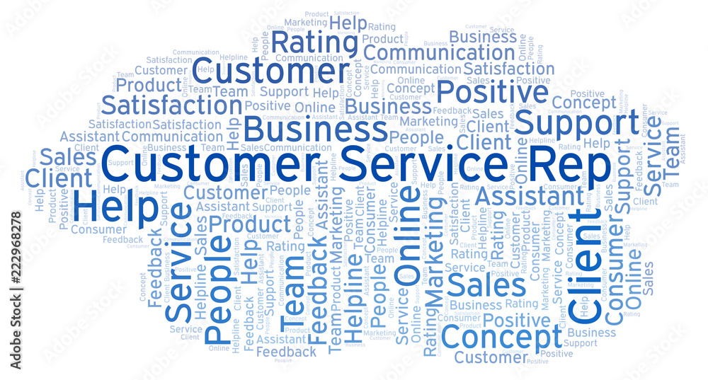 Customer Service Rep word cloud.