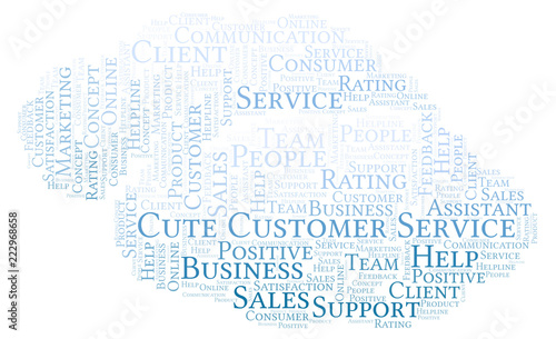 Fototapeta Naklejka Na Ścianę i Meble -  Cute Customer Service word cloud.