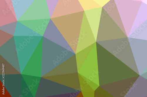 Illustration of green abstract low poly modern multicolor background.