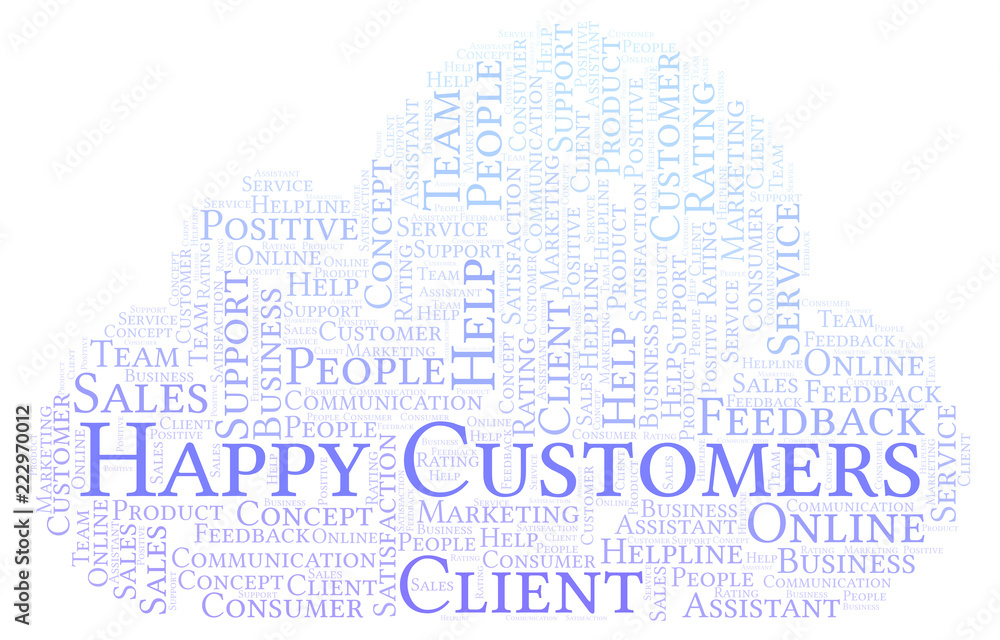 Obraz premium Happy Customers word cloud.