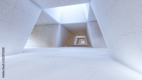 White interior background 3D rendering