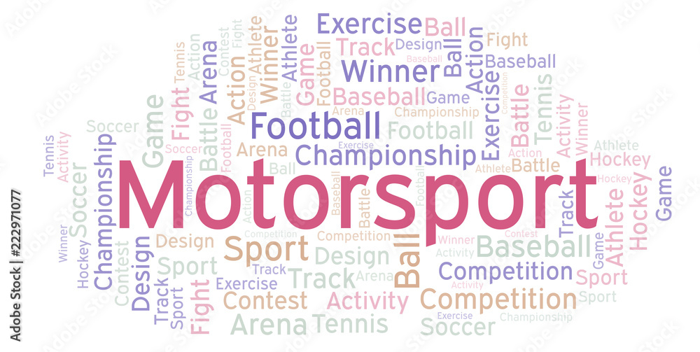 Motorsport word cloud. Motorsport word cloud.